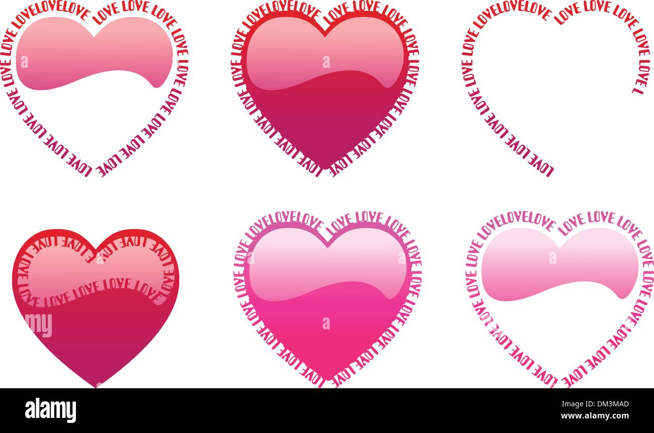 Heart and Love Word Stock Vector