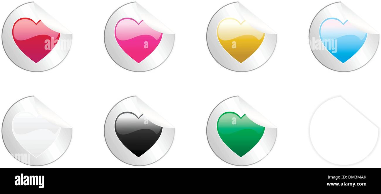 Colored Hearts Stickers Stock Vector Image & Art Alamy