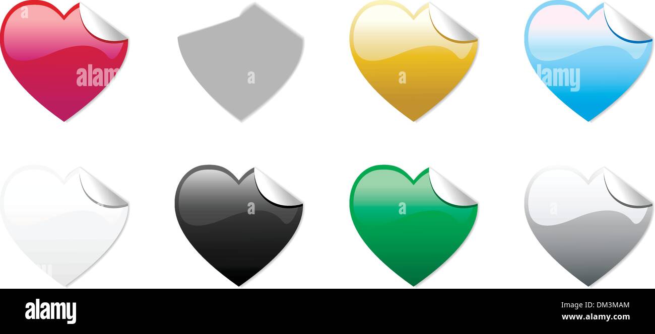 Colored Hearts Stickers Stock Vector Image & Art Alamy