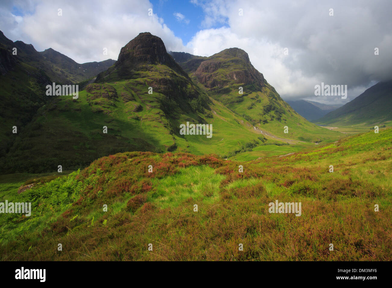 Mountain mountains summits peaks Glencoe Great Britain Europe Highland highlands scenery nature panorama Highlands Scotland Stock Photo