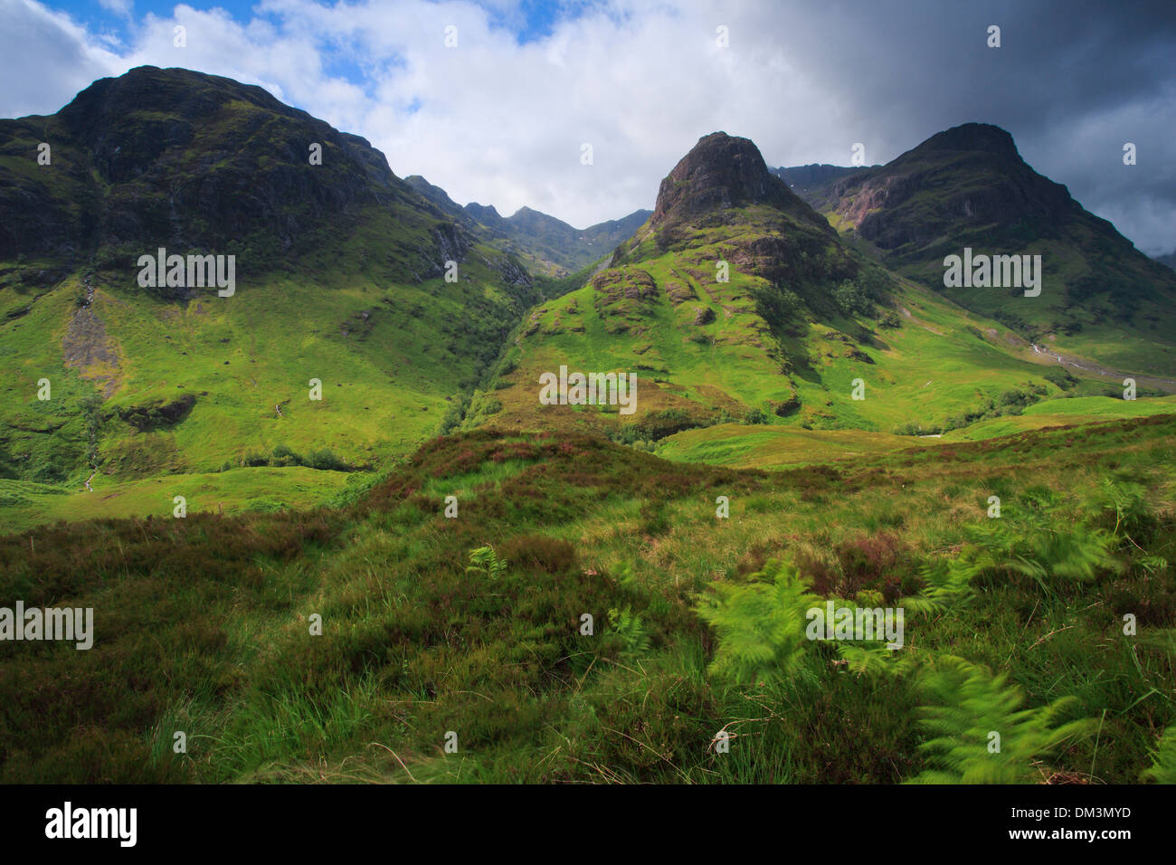 Mountain mountains summits peaks Glencoe Great Britain Europe Highland highlands scenery nature panorama Highlands Scotland Stock Photo