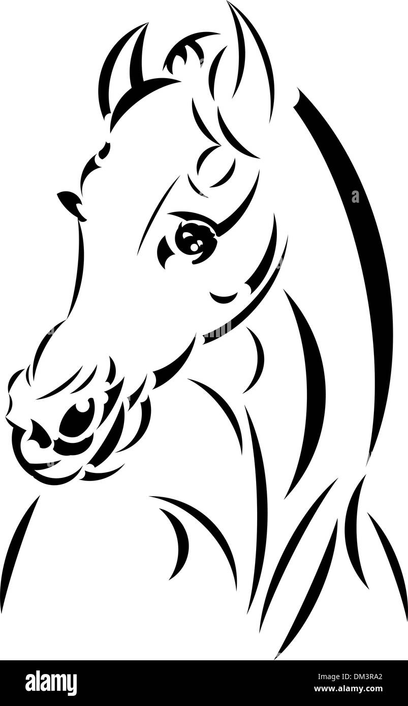 Premium Vector  Horse symbol logo tattoo design stencil vector illustration