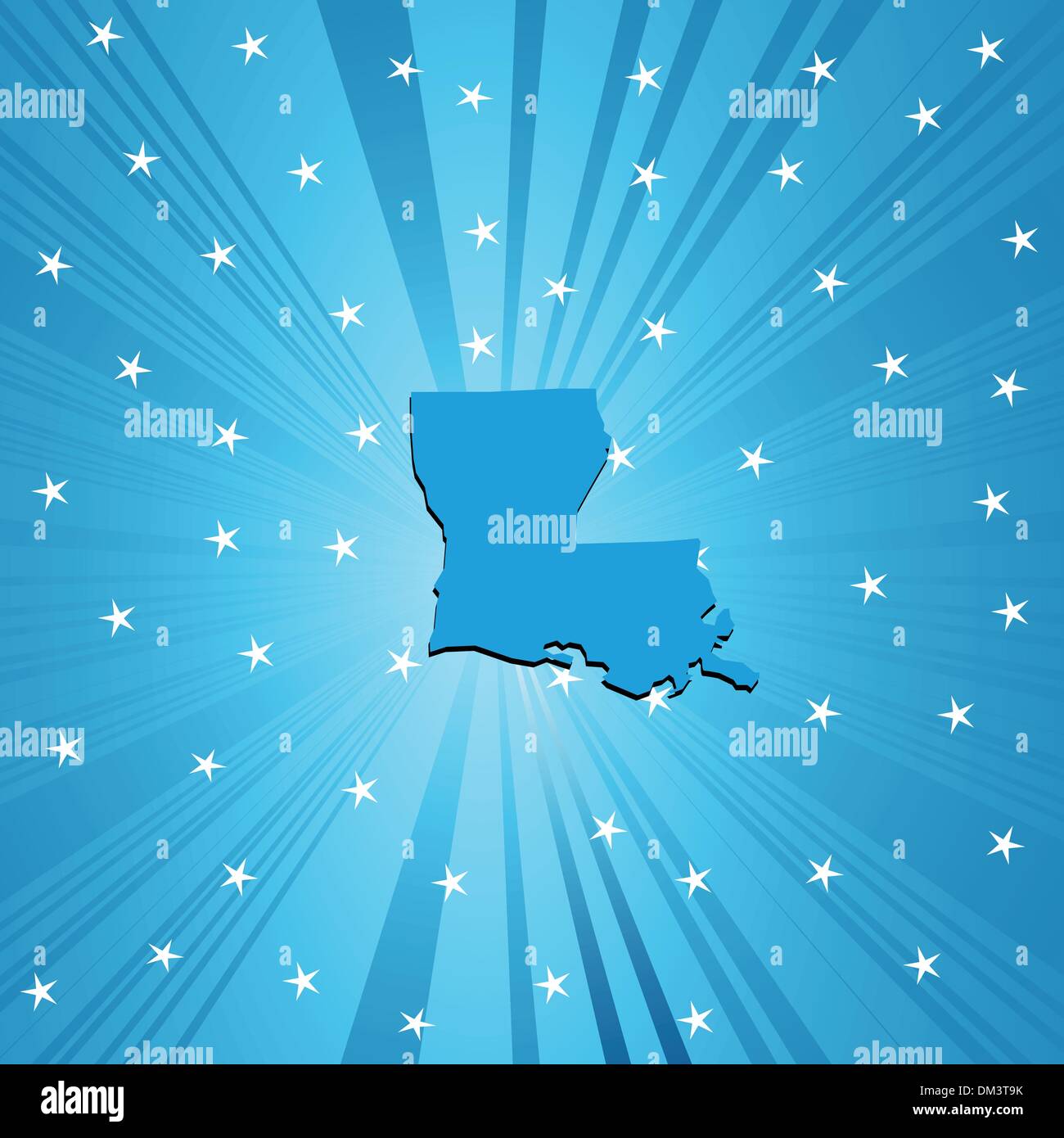Blue map of Lousiana Stock Vector Image &amp; Art - Alamy