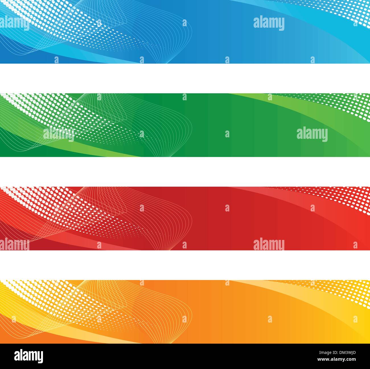 Banners in haftone and curved lines Stock Vector