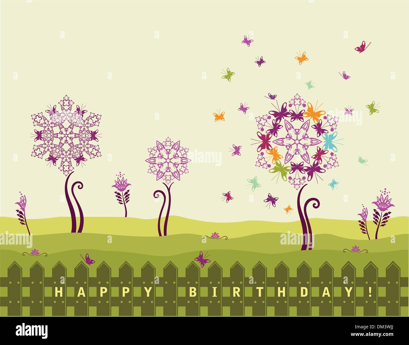 Happy birthday card with flowers Stock Vector Image & Art - Alamy