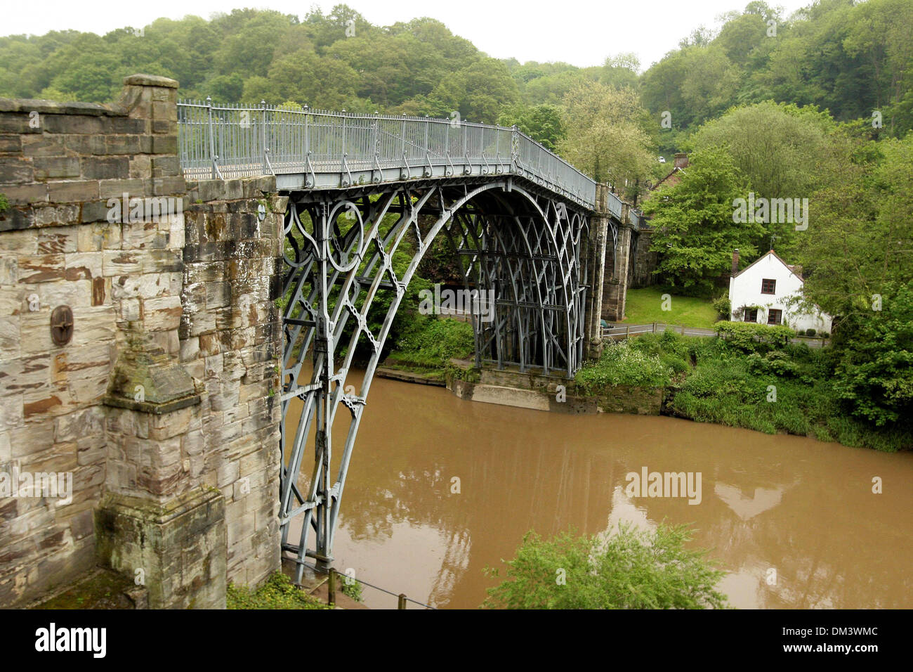General view of the famous Iron bridge at Ironbridge, Coalbrookdale in