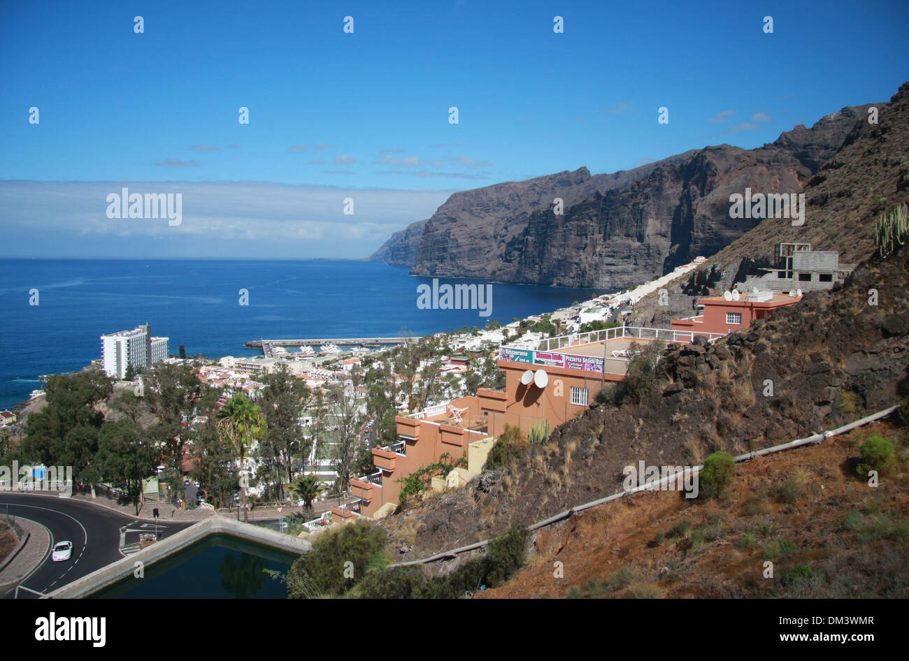 Spain, Europe, Canary islands, Tenerife, Los Gigantes, village, rock, cliff, volcanical Stock Photo