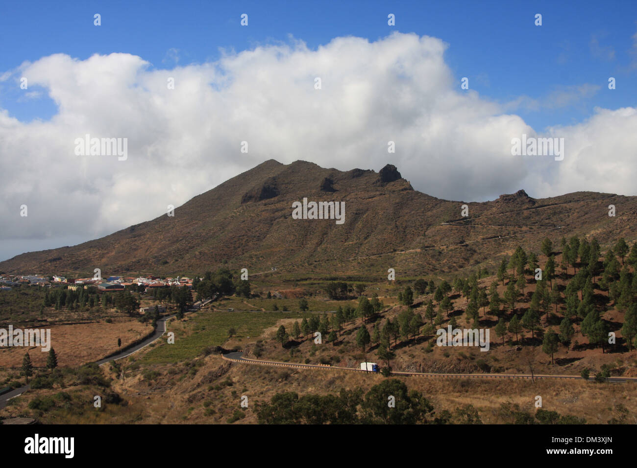 Spain, Europe, Canary islands, Tenerife, Santiago del Teide, village, mountain, volcanical Stock Photo