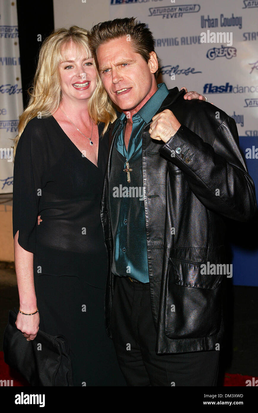 Sept. 24, 2002 - Los Angeles, CALIFORNIA - THE MOVIES THAT DEFINED THEIR GENERATION.GREASE, SATURDAY NIGHT FEVER AND.STAYING ALIVE DVD RELEASE PARTY.ON THE PARAMOUNT STUDIOS BACK LOT IN LOS ANGELES, CA.JEFF CONAWAY AND WIFE KERRI. FITZROY BARRETT /    9-24-2002              K26327FB         (D)(Credit Image: © Globe Photos/ZUMAPRESS.com) Stock Photo