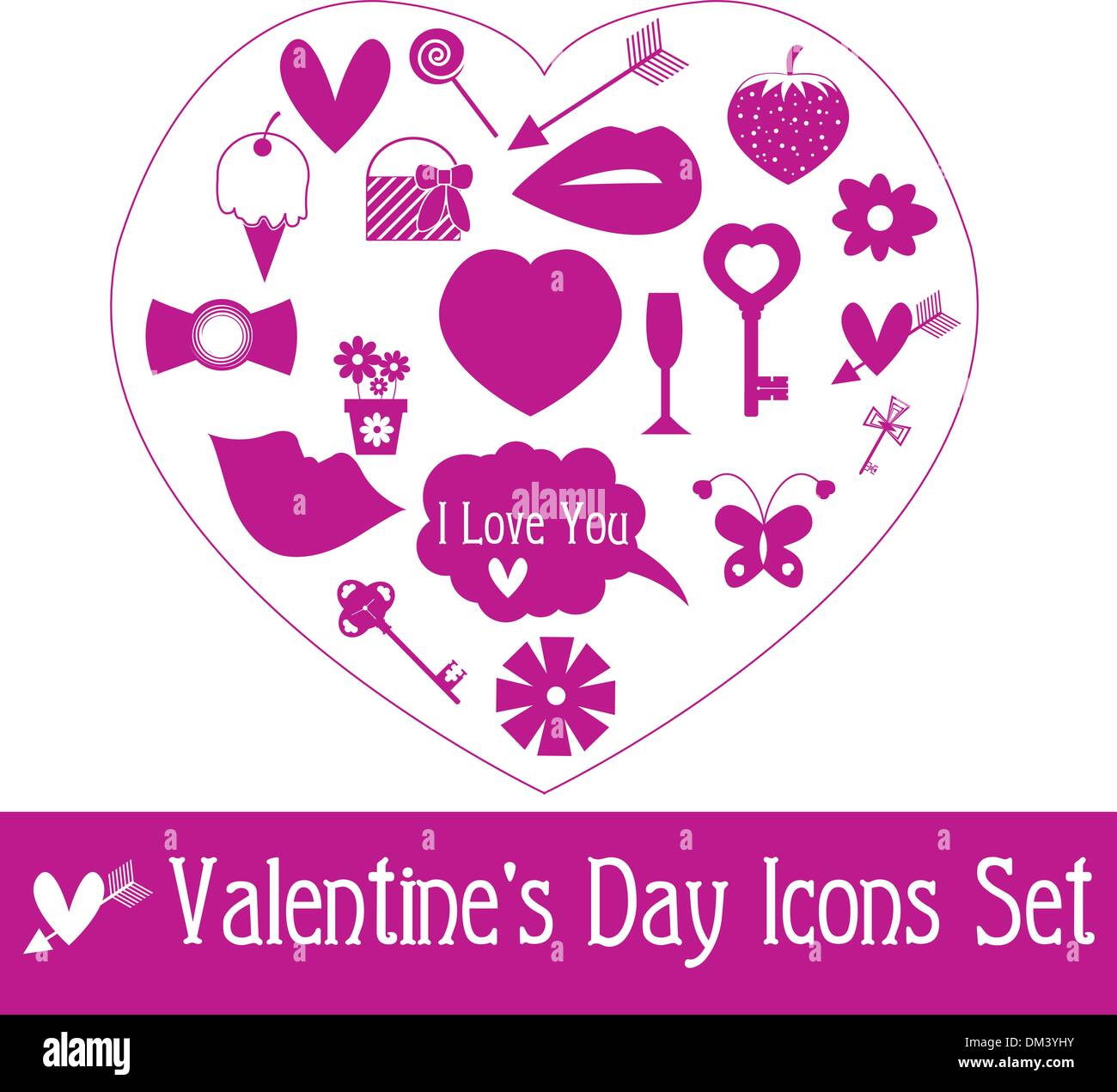 Valentine's Day Icon Set. Vector Illustration Stock Vector Image & Art ...