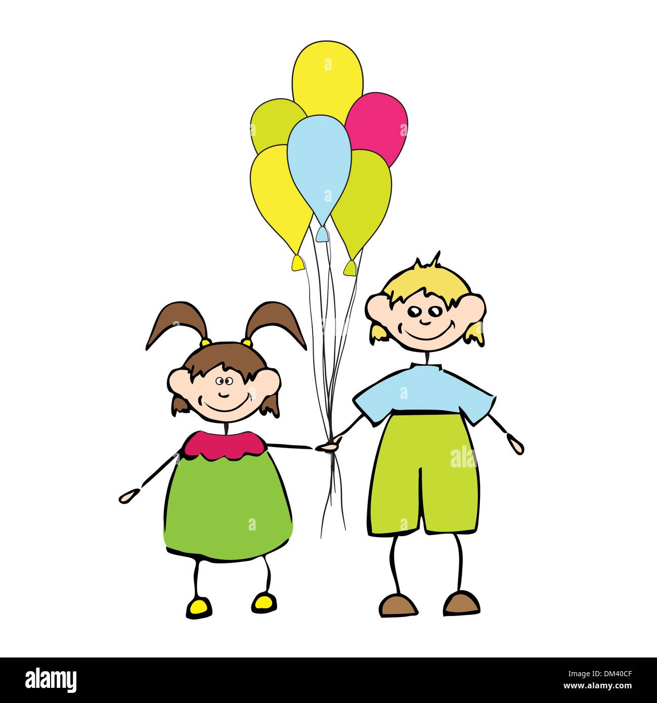 happy kids playing. vector illustration Stock Vector Image & Art - Alamy