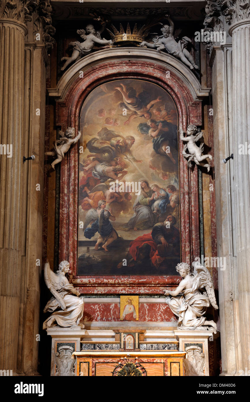 Italy, Rome, church of Santa Maria in Portico in Campitelli, 'Vocazione della Vergine', painting by Luca Giordano, 1685 AD Stock Photo