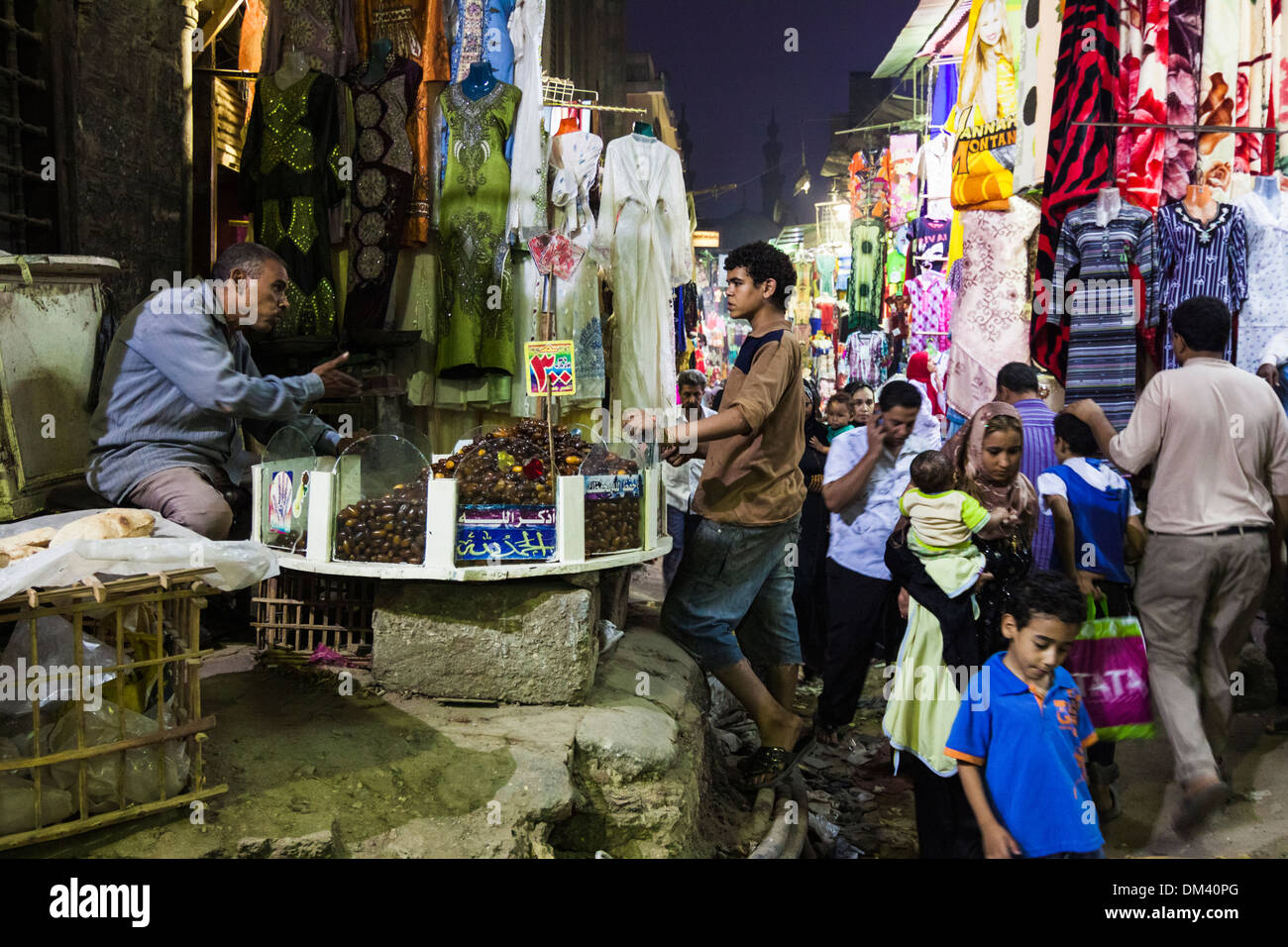 Cairo street scene near the old Silk Bazaar and El Gauri complex. Cairo, Egypt Stock Photo