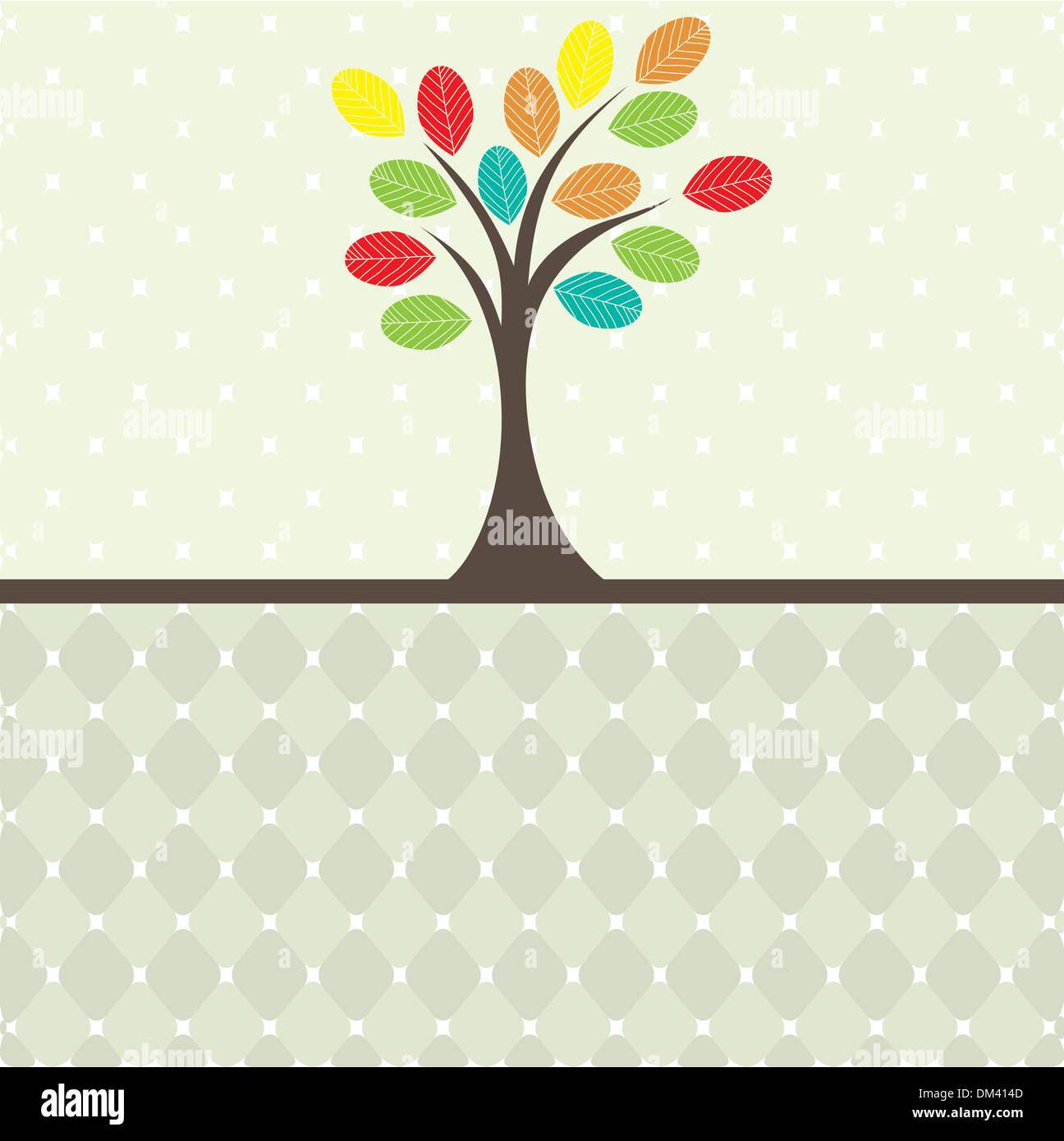 Retro tree. vector illustration Stock Vector