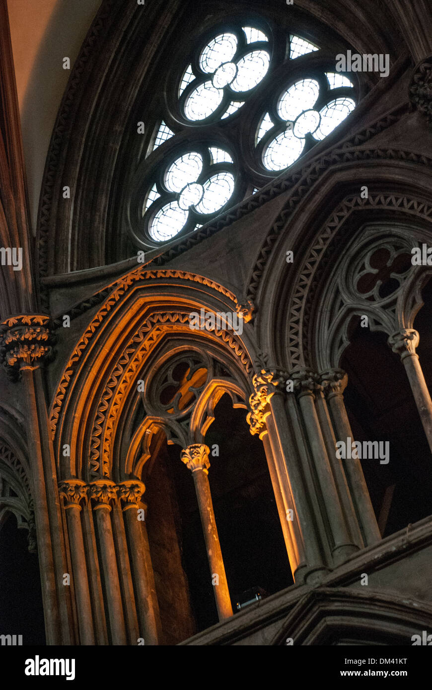 Window Detail, Lichfield Cathedral Stock Photo