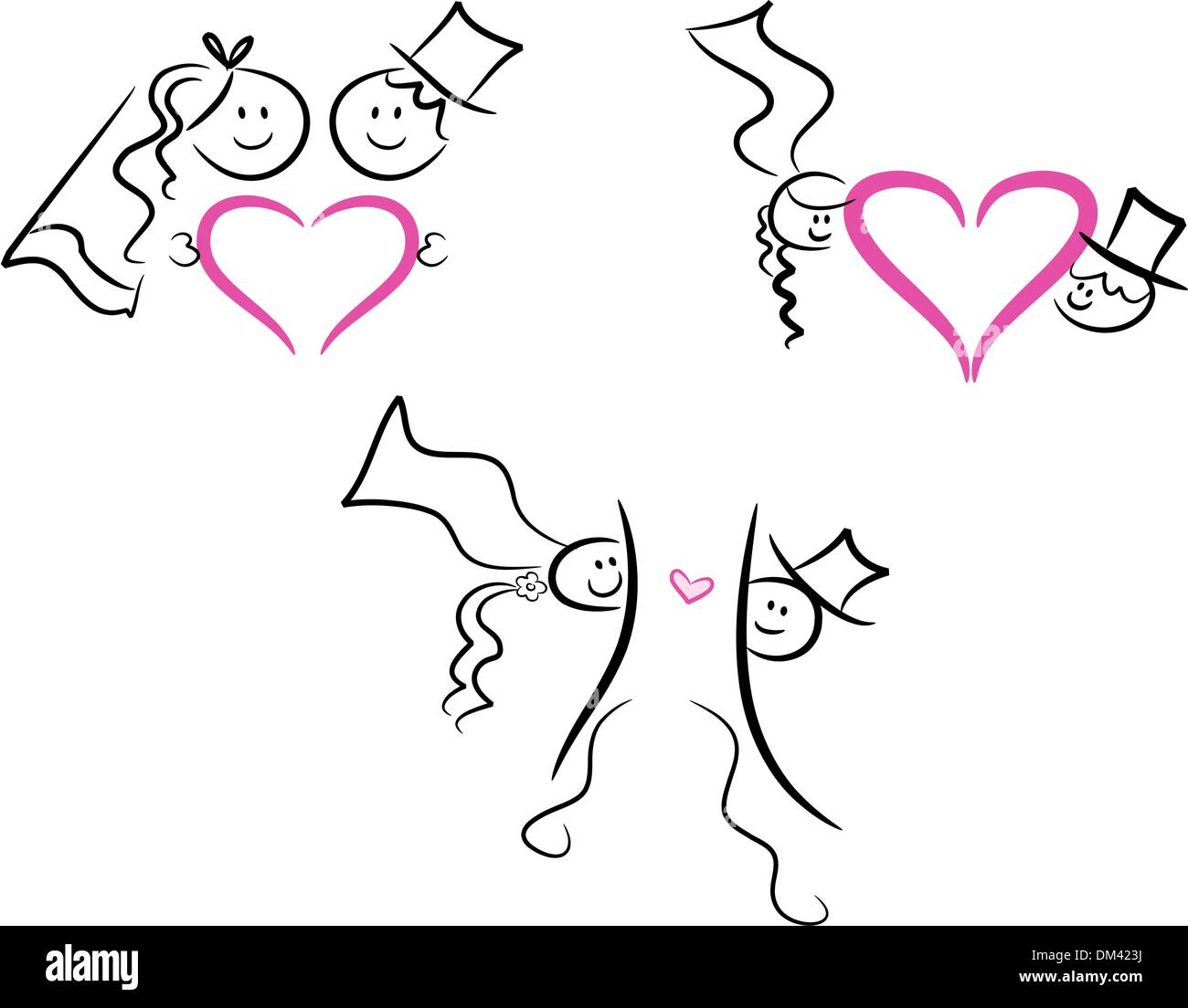 Wedding/marriage/love icons Stock Vector