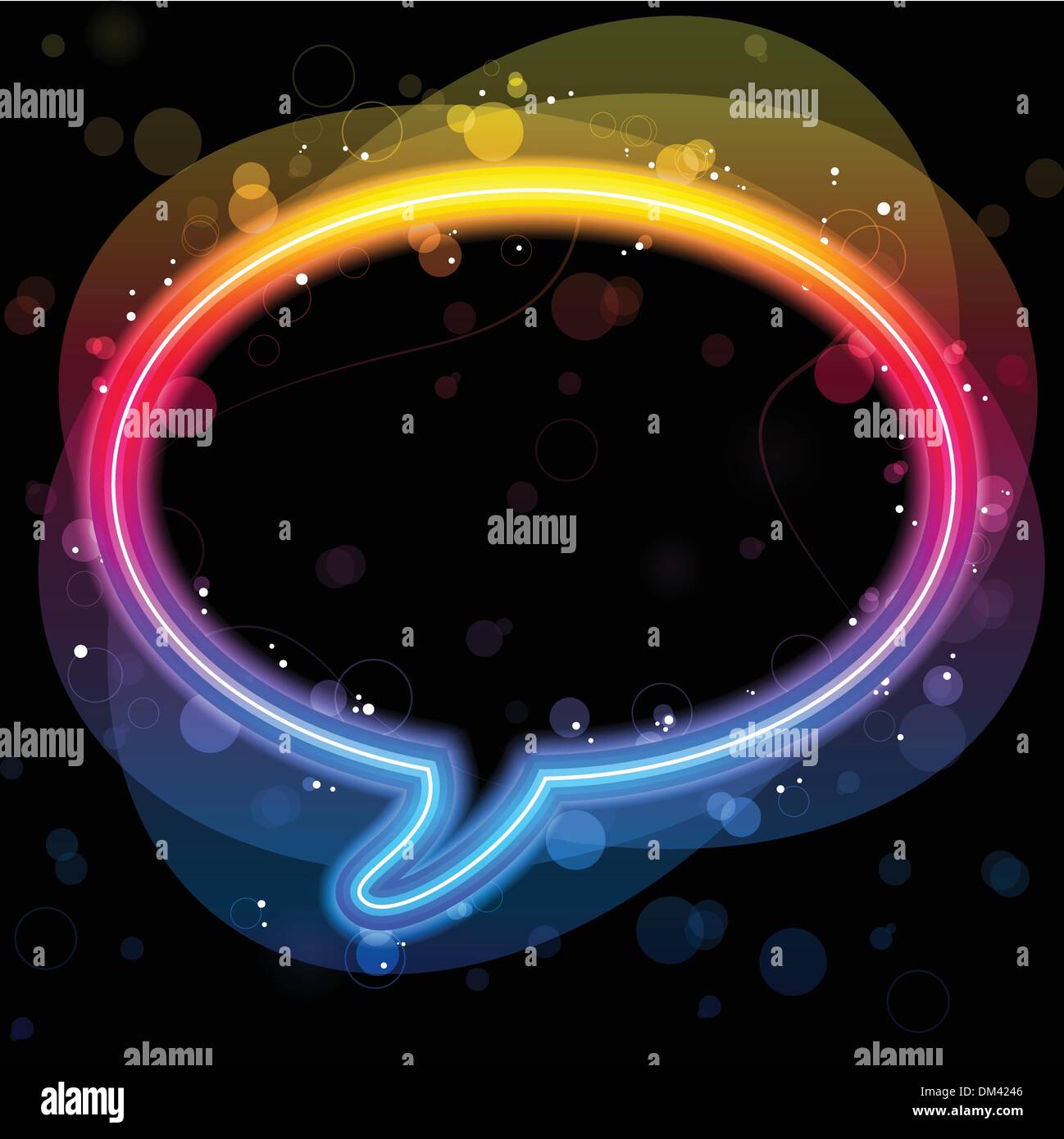Rainbow Lights Speech Bubble Stock Vector
