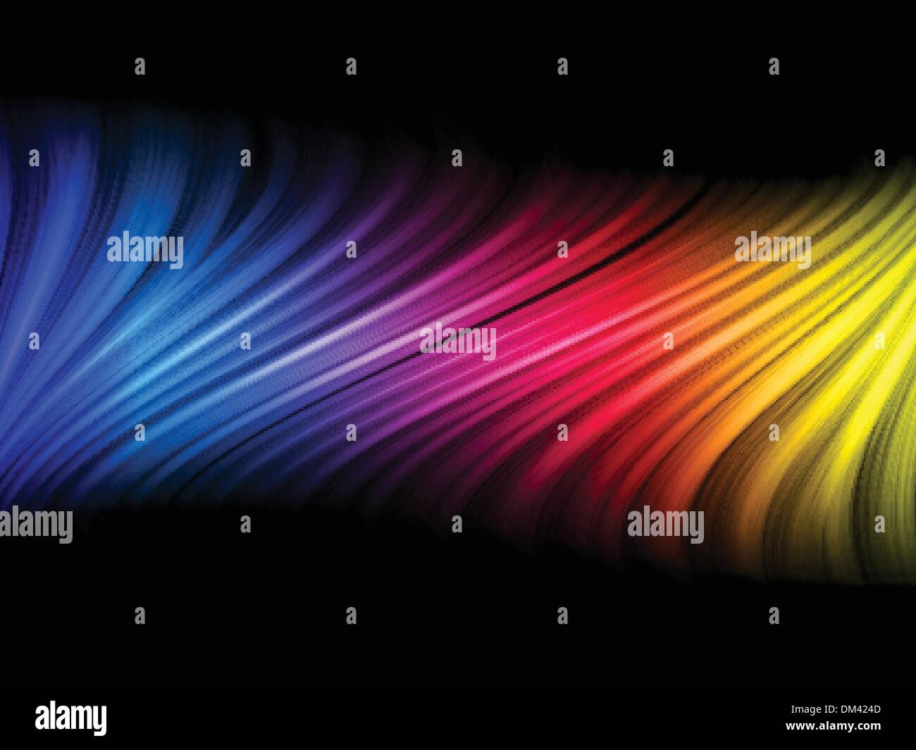 Abstract Colorful Waves on Black Background Stock Vector Image & Art ...