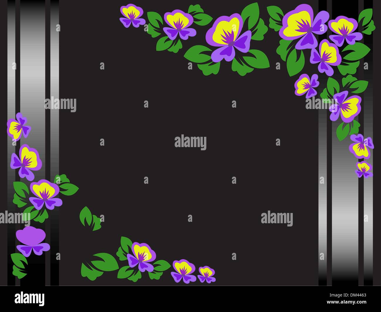 Black Floral Border Background