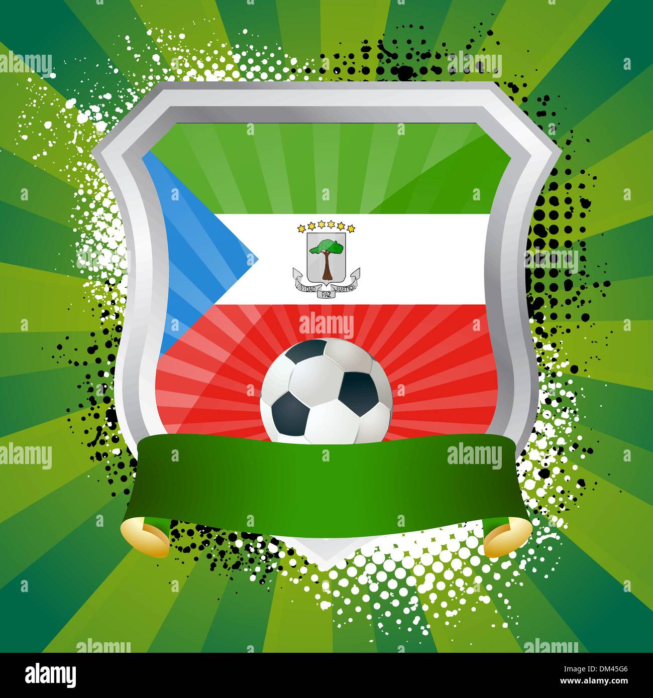 Shield with flag of Equatorial Stock Vector