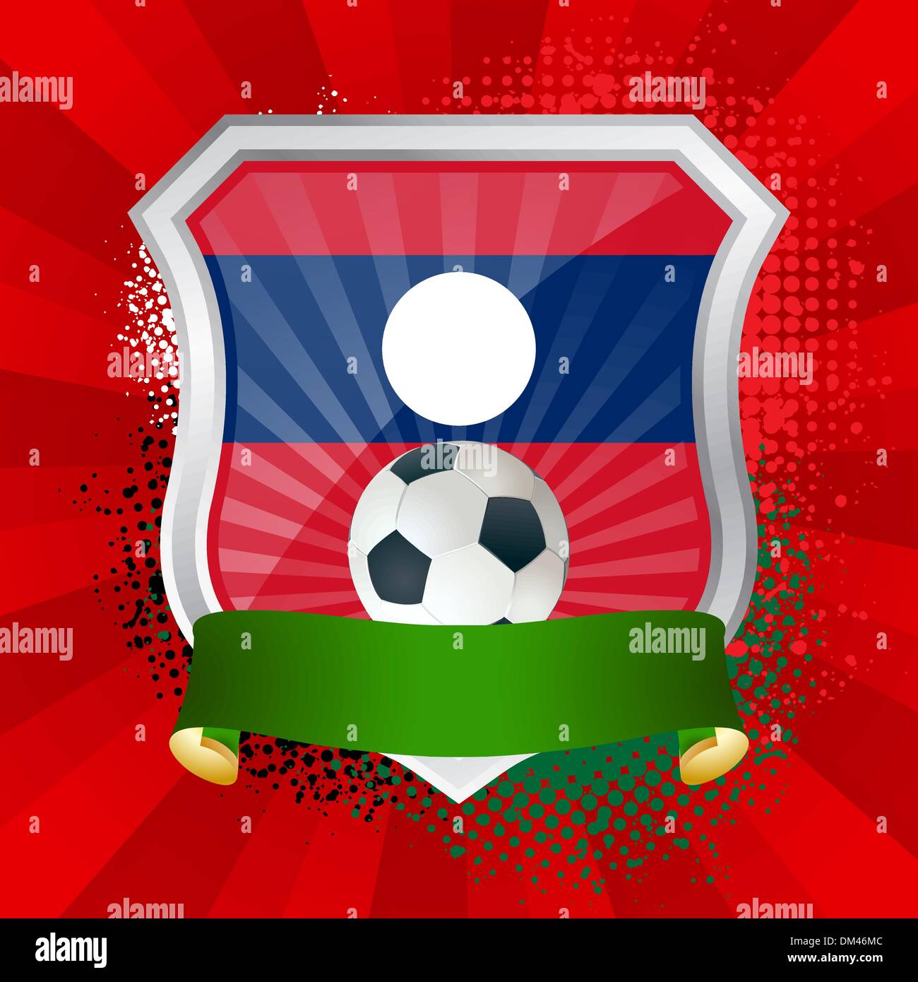 Shield with flag of Laos Stock Vector