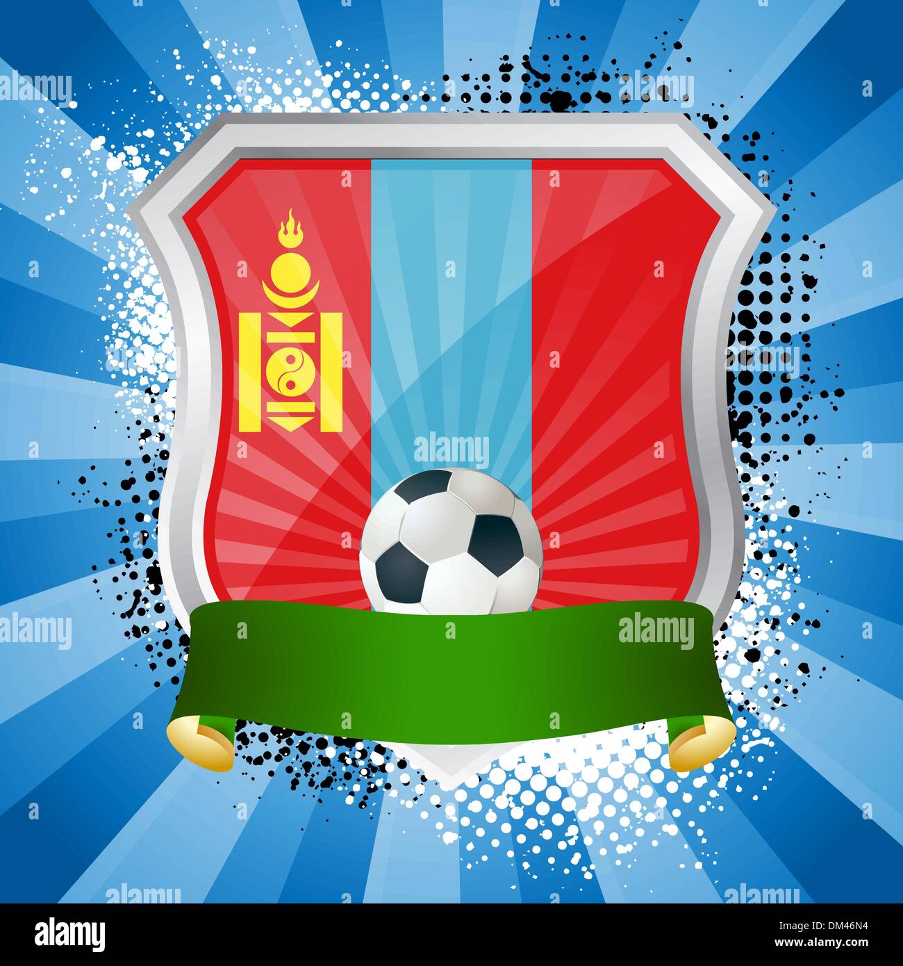 Shield with flag of Mongolia Stock Vector