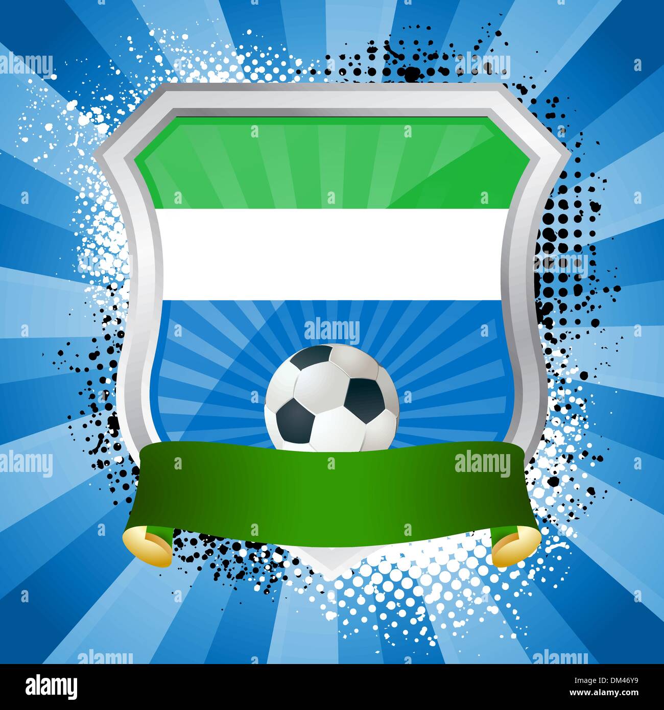 Shield with flag of Sierra leon Stock Vector