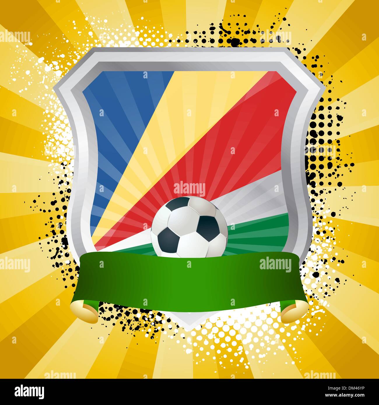 Shield with flag of  Seychelles Stock Vector
