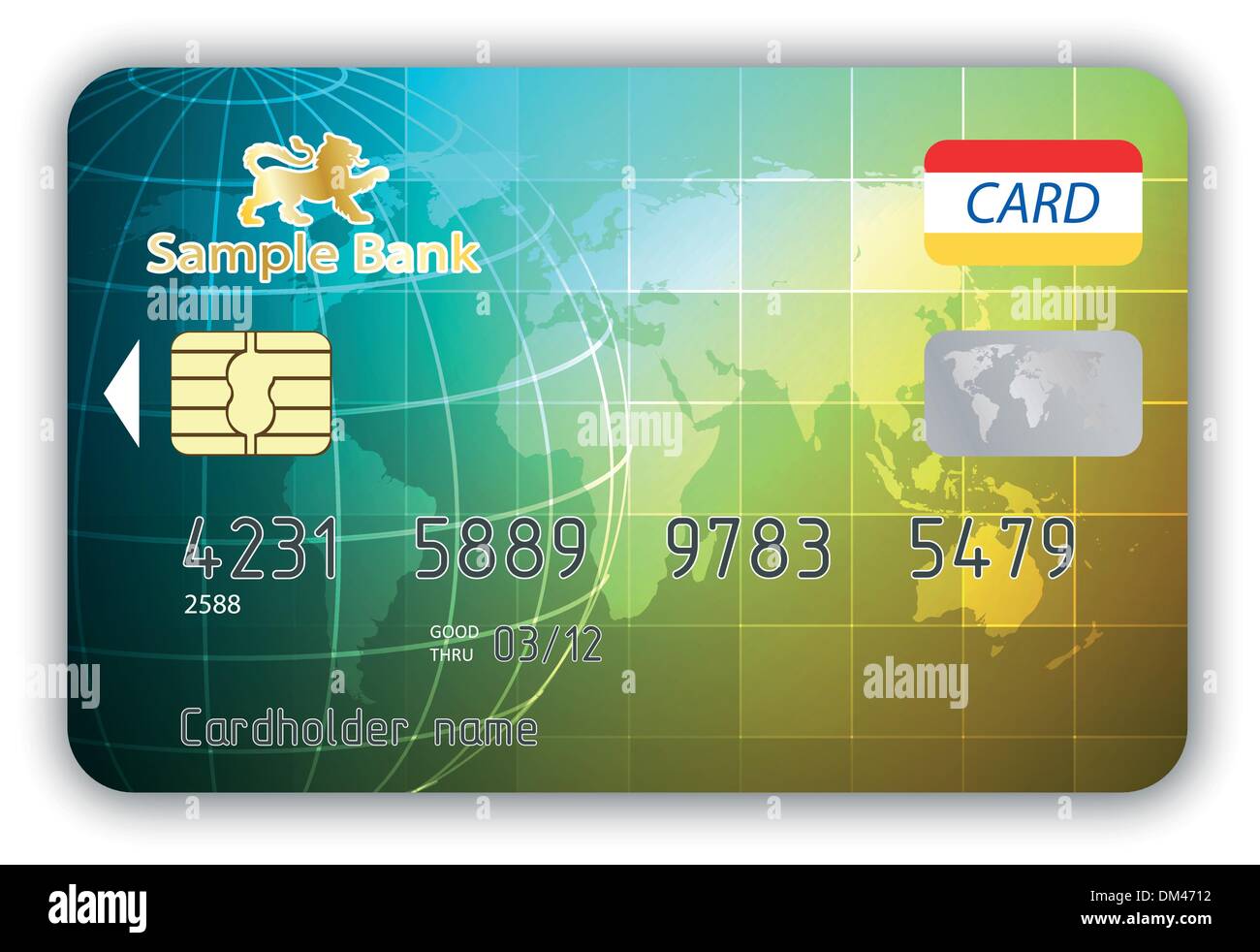 Vector credit cards, front and back view. Stock Vector