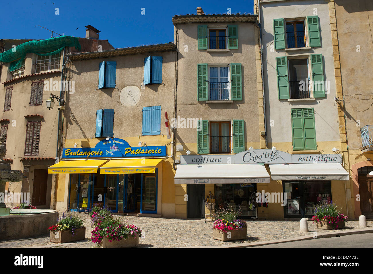 France Europe Provence South of France Valensole houses homes buildings constructions architecture house facade house facades Stock Photo