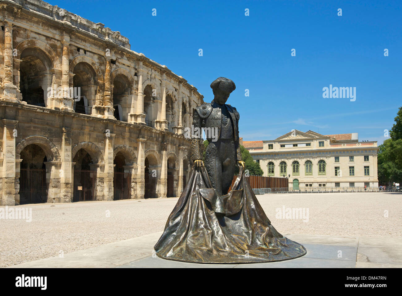 France Europe Provence South of France amphitheater Roman building architecture historical old landmark place of interest Nimes Stock Photo