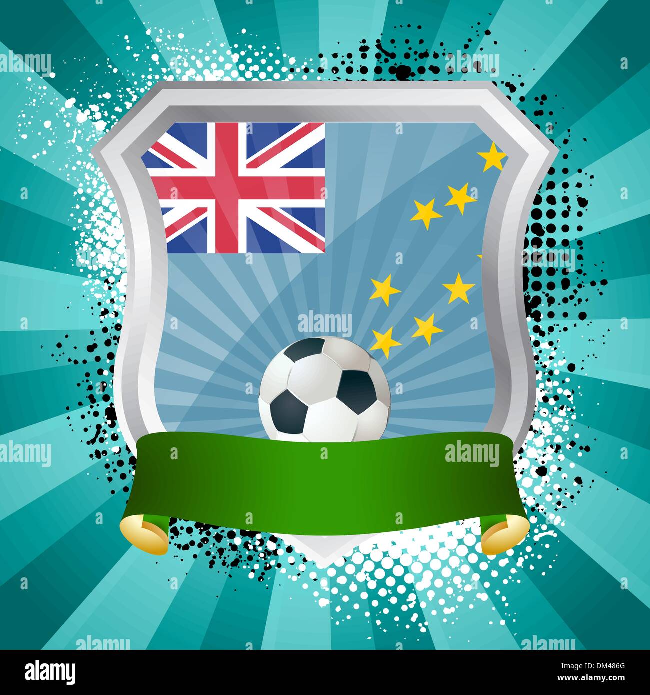 Shield with flag of Tuvalu Stock Vector