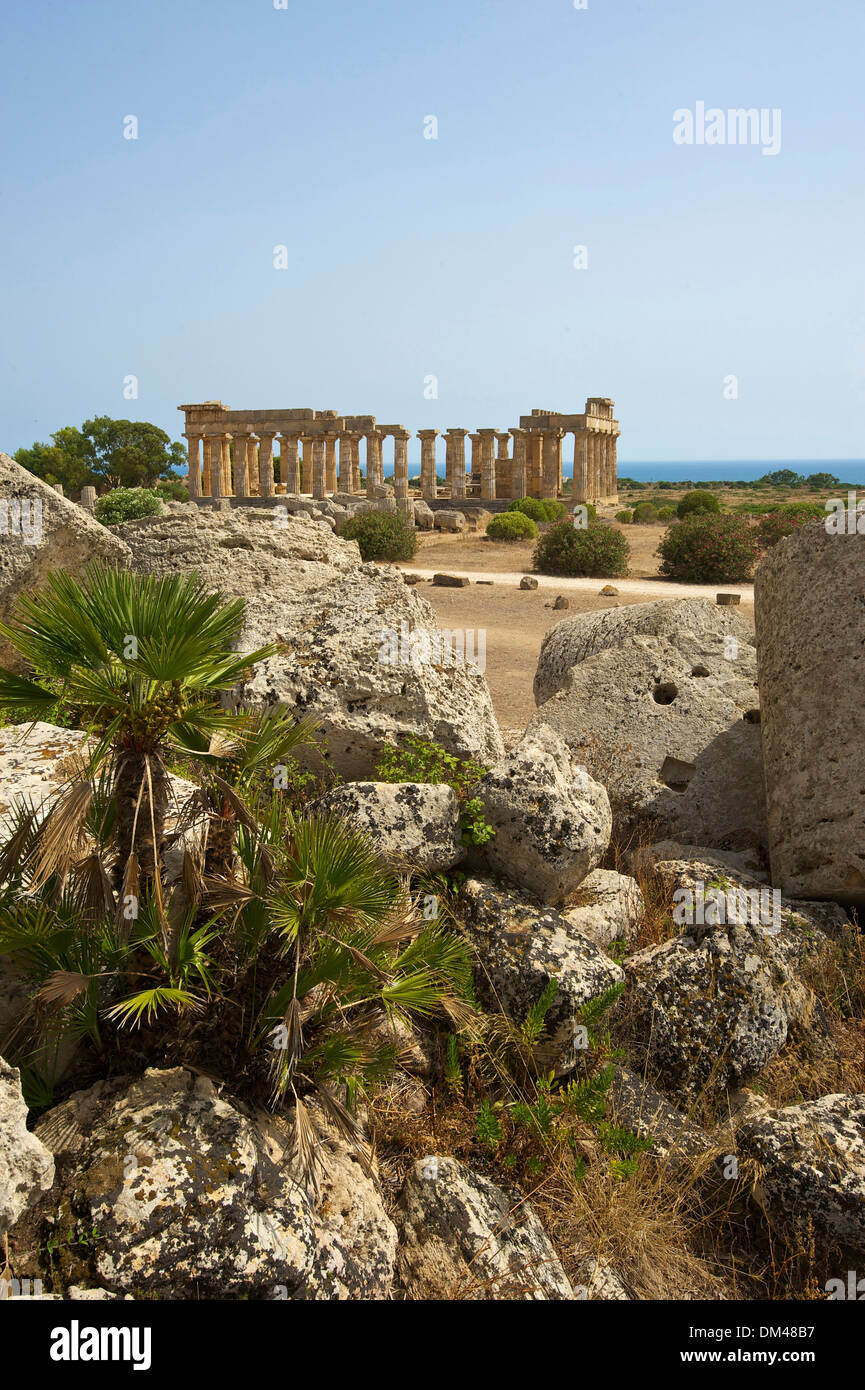 Sicily Italy South Italy Europe island temple of Hera Selinunt temple architecture building construction history historical Stock Photo