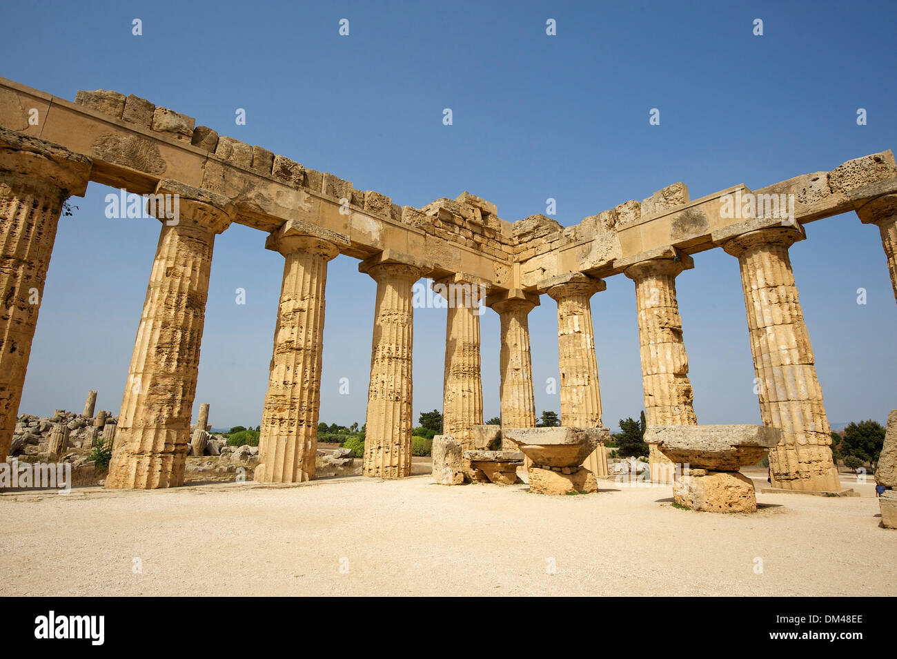 Italy Sicily South Italy Europe island temple of Hera Selinunt temple architecture building construction history historical Stock Photo