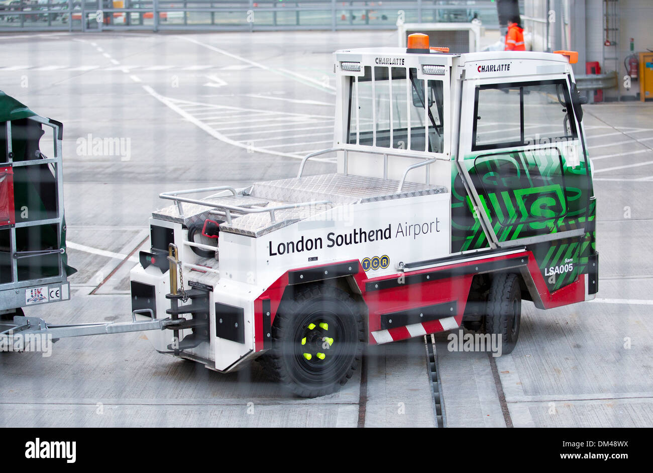 29/11/2013 London Southend airport luggage truck Eddie Stobart Stock Photo