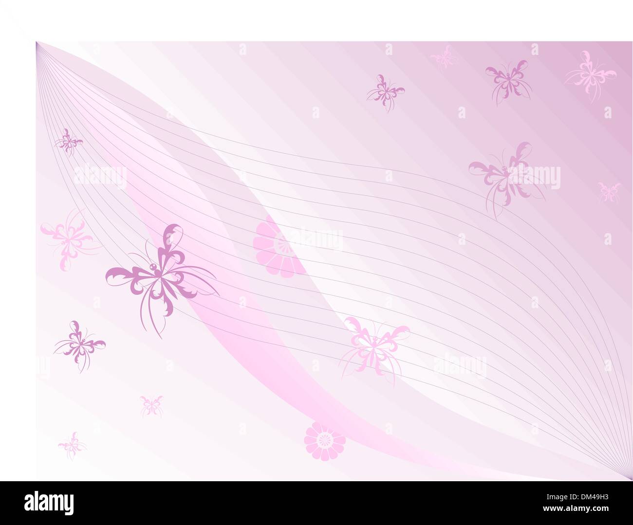 Pink flowers and butterflies Stock Vector Image & Art - Alamy