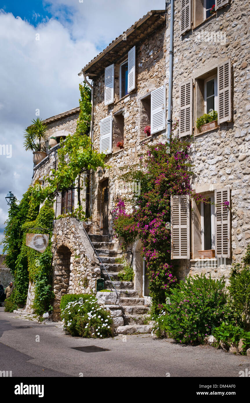 Beautiful stone house in Art village, Saint-Paul-de-Vence, southeastern France, French Riviera, Europe. Stock Photo
