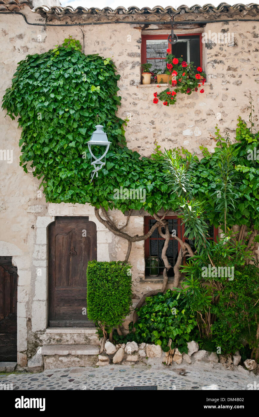 The magnificent decoration of an old house, Saint-Paul-de-Vence, southeastern France, French Riviera, Europe. Stock Photo