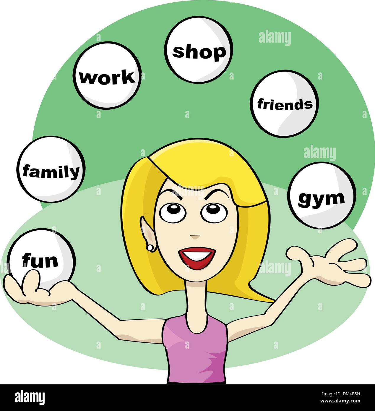 Work life balance cartoon woman hi-res stock photography and images - Alamy
