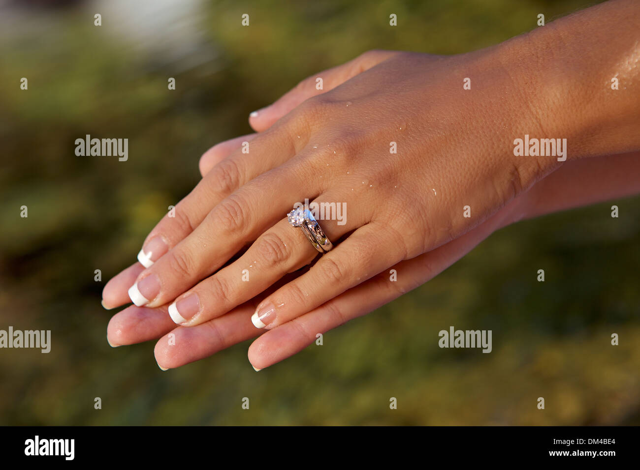 Wedding Ring On hand Stock Photo Alamy