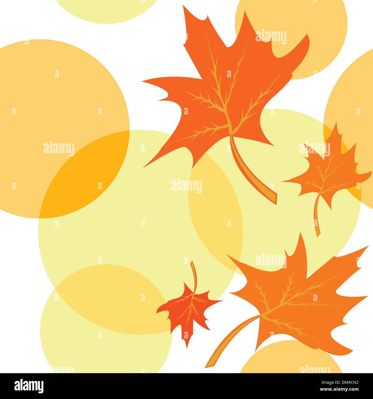 Seamless autumnal background with maple leaves Stock Vector