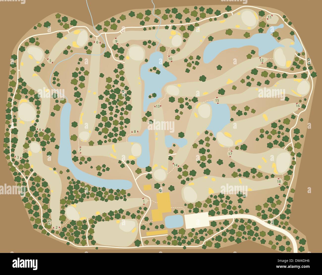 Golf course map Stock Vector Image - Golf Course Map DM4DH6