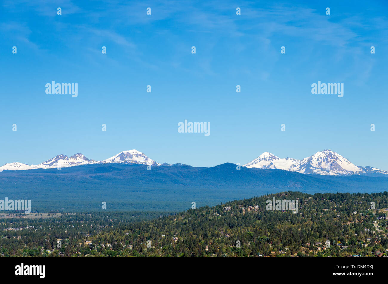 View of the Three Sisters, part of the Cascade Range Stock Photo