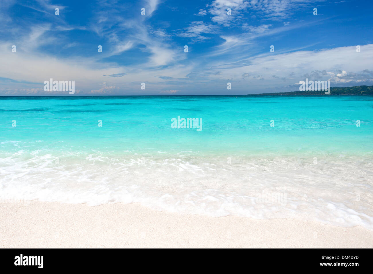 Beautiful turquoise sea with white sand Stock Photo