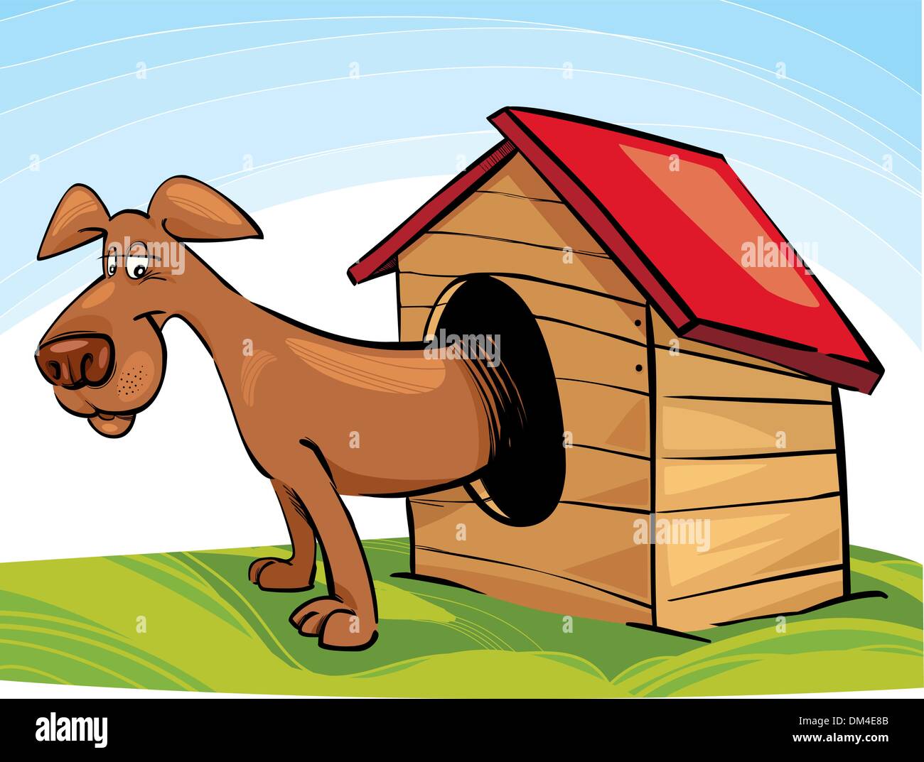 Dog in Doghouse Stock Vector Image & Art Alamy
