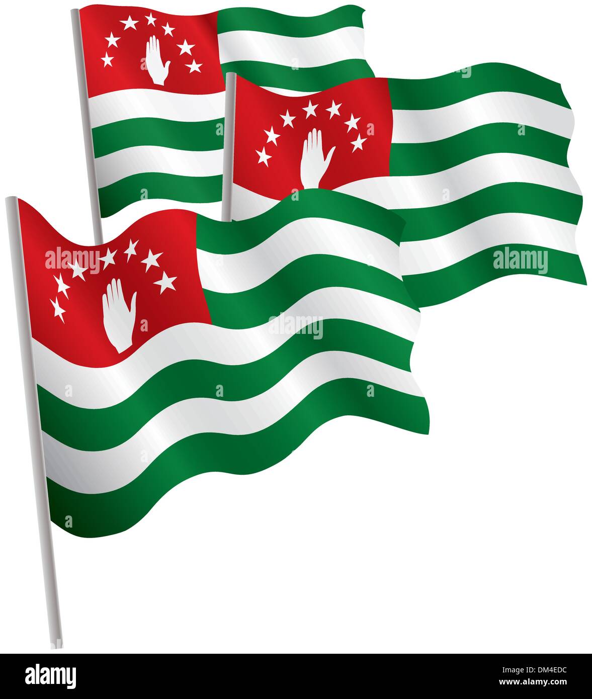 Republic of Abkhazia 3d flag. Stock Vector