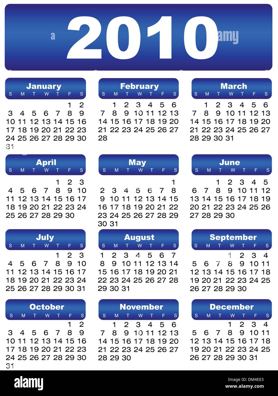 2010-2011 calendar Stock Vector | Adobe Stock