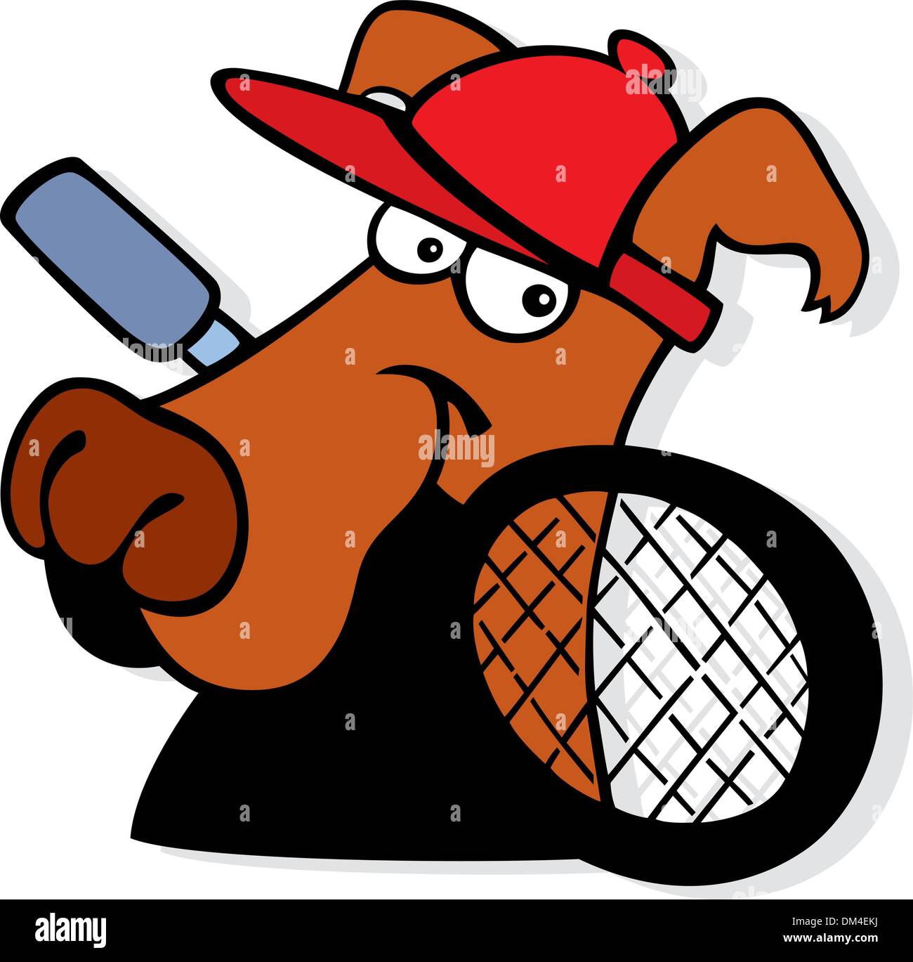 dog with tennis racket Stock Vector Image & Art - Alamy