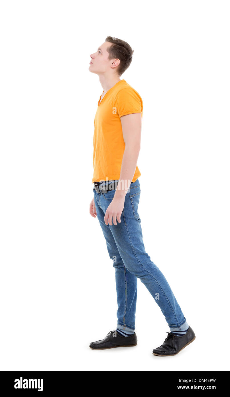 Man with yellow shirt and jeans hi-res stock photography and images - Alamy