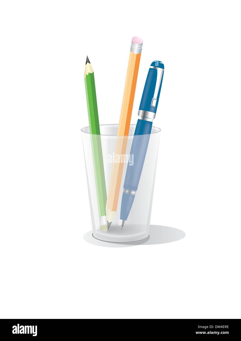 Glass With Pencils And Pen Stock Vector